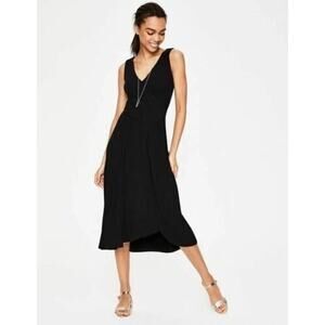 Boden Jennifer Jersey Women's Dress Summer A-Line Stretch Faux Wrap US 8P Petite